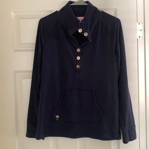 Lilly Pulitzer button up sweater in navy. Size small.
